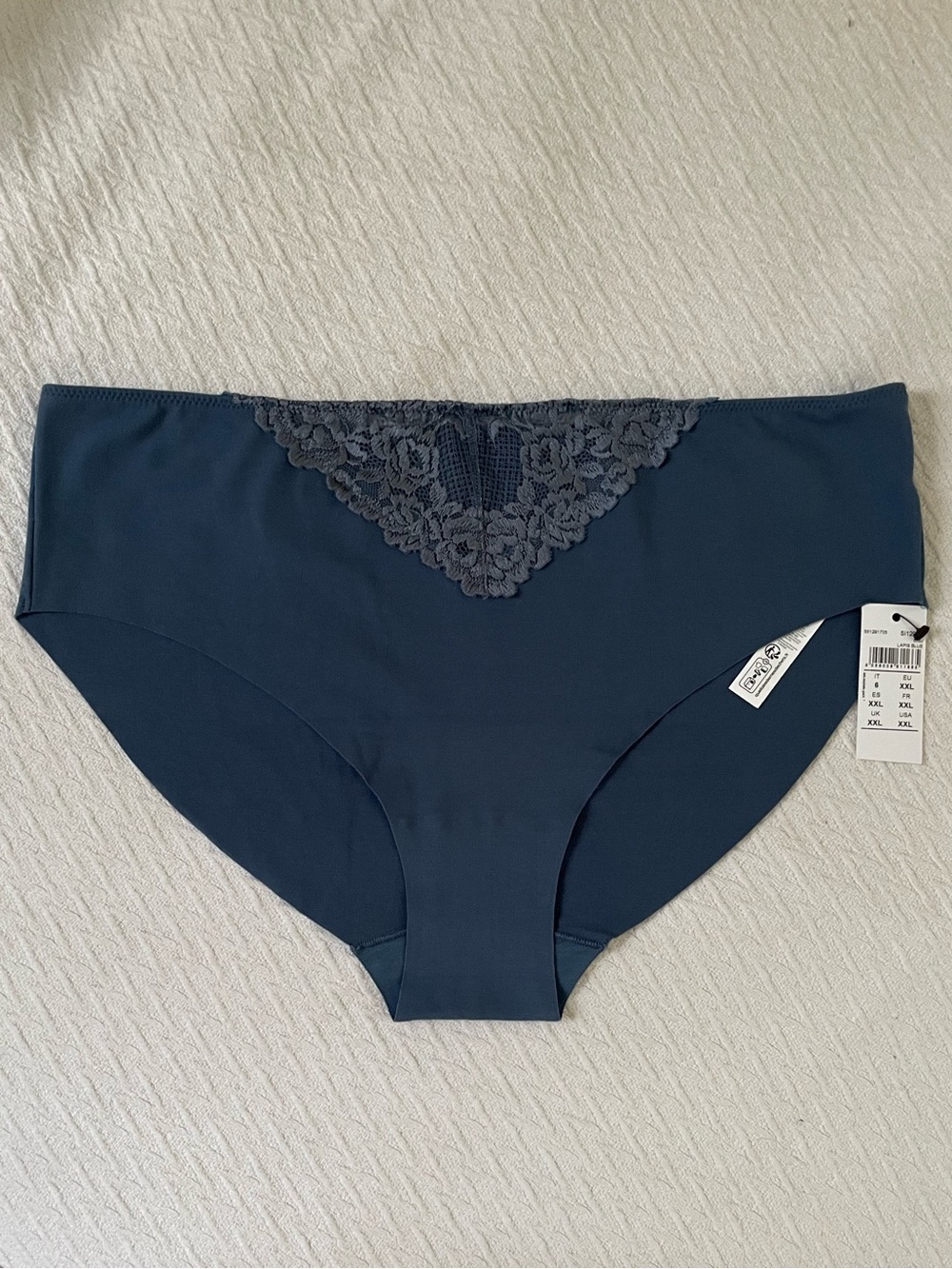 XXL Intimissimi Pretty Flowers Cotton Bikini Panty Blue Lapis NWT rare